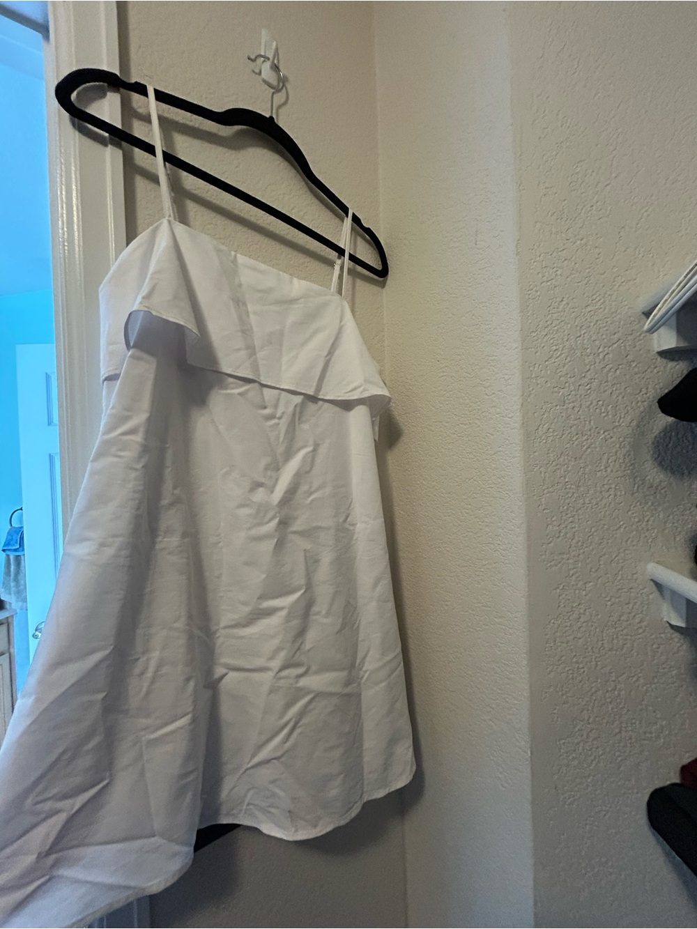 H&M White Mini Dress with Ruffle